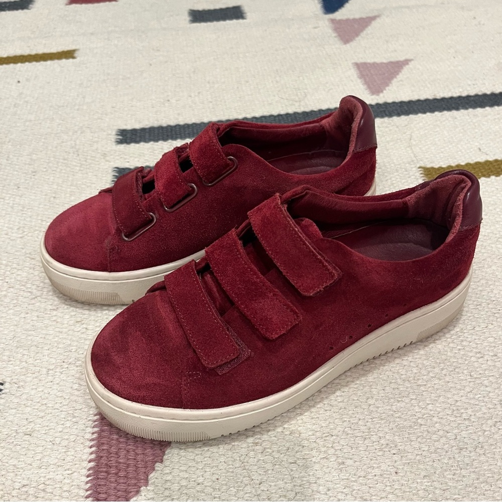 Sandro Anita Burgundy Suede Sneakers